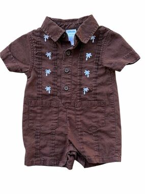 Adorable Gymboree “Little Surfer Dude”Linen Blend Romper